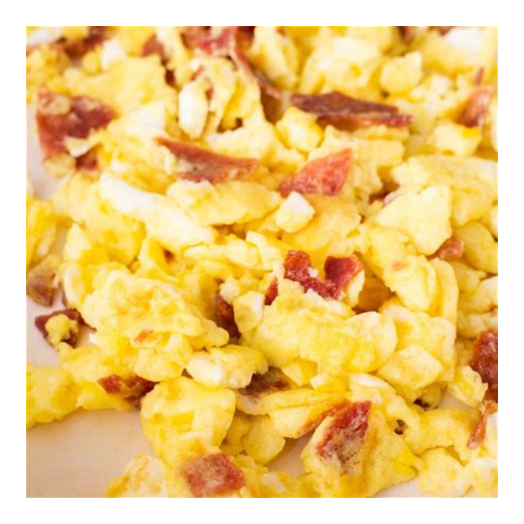 scrumble eggs with bacon